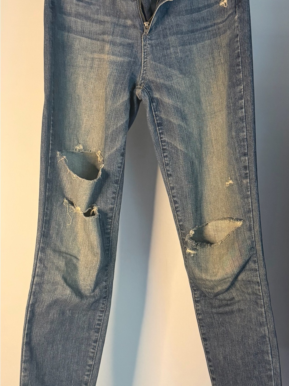 PAIGE Distressed Light Blue Boyfriend Jeans